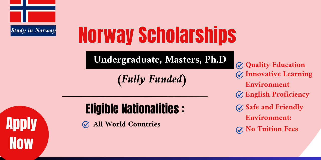 Norway Scholarships 2024 for International Students. Apply Now
