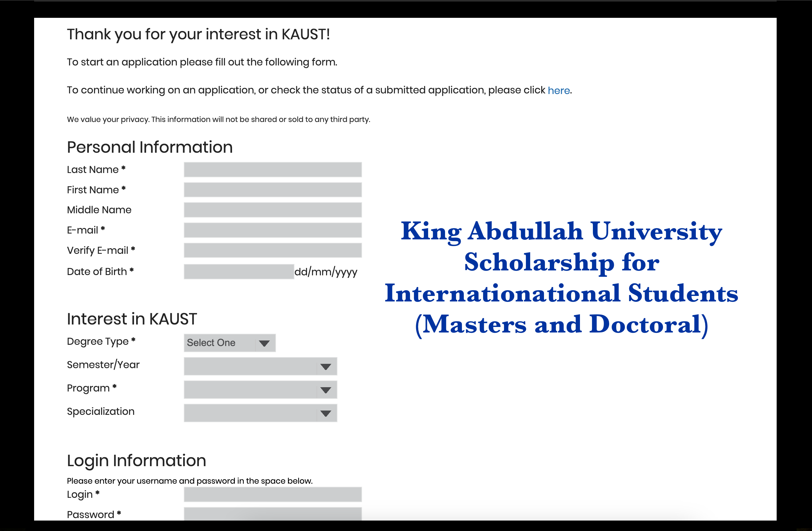 king abdullah university scholarship