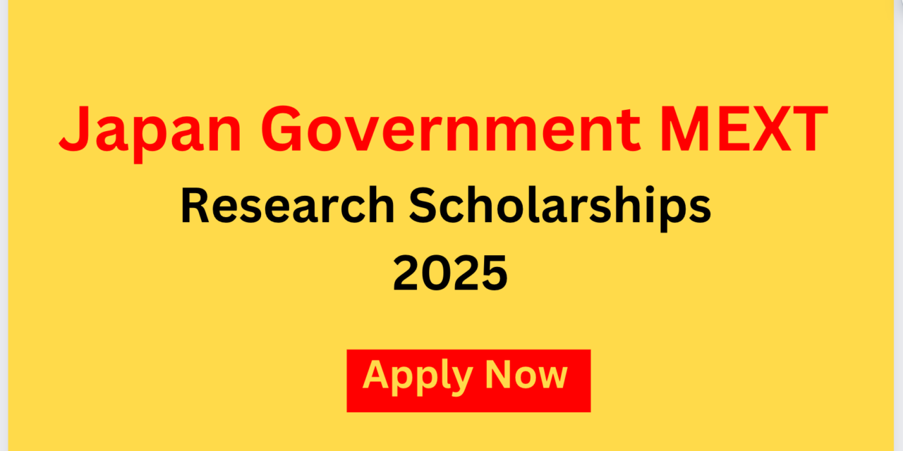 Japan Government MEXT Research Scholarships for International Students. Apply Now